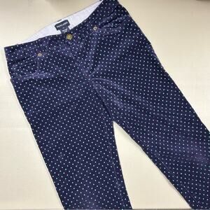 Ralph Lauren Corduroy Pants in Blue with Green Dots Pockets Kids Girls Size 14
